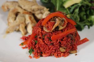 Arroz con beterraga (remolacha)